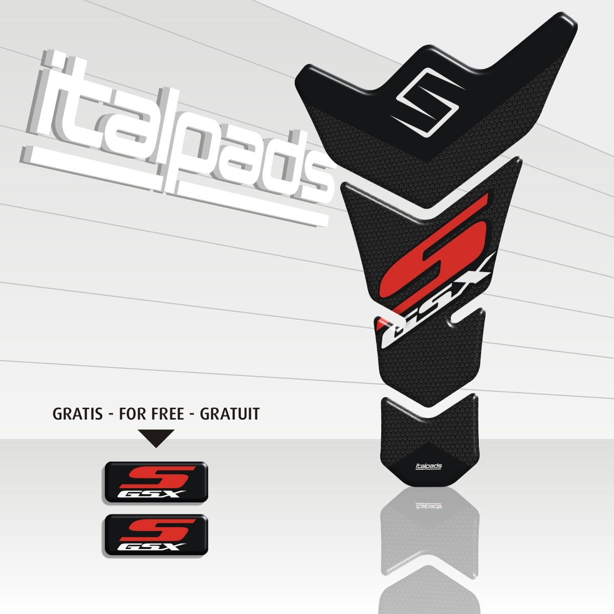 Tank Pad suitable for SUZUKI GSX-R mod /"3WINGS//s/" carbon look