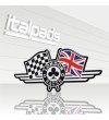 3D Gel Aufkleber  London Racer flag Union Jack Triumph