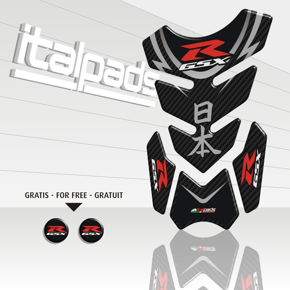 Tank Pad suitable for SUZUKI GSX-R mod /"3WINGS//s/" carbon look