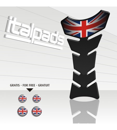 Paraserbatoio resina Triumph U.K. flag Union Jack Classic TANK PAD carbon-look+4