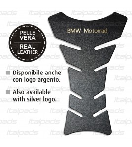 Schwarzes Echtleder Tank Pad Mod. "Klassisches Gold" für BMW