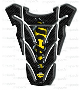 Motorrad Tankschutz "Top Wings Rip" Carbon-Look/Gelb für Ducati Monster