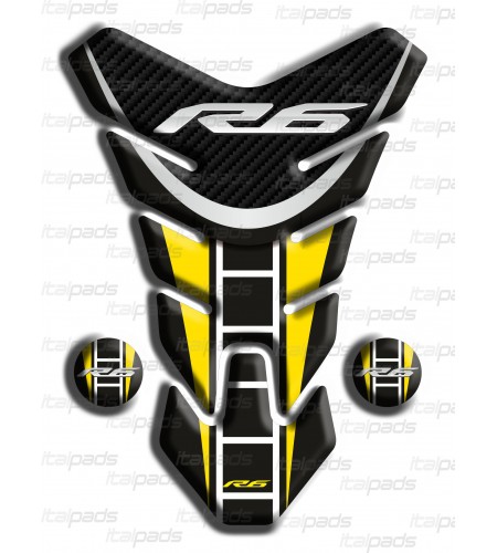 Paraserbatoio resinato Yamaha R6 "Nevada" nero giallo L