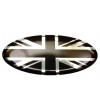 Aufkleber Union Jack Britische Flagge Range Rover OVAL 100% schwarz auf Chrom