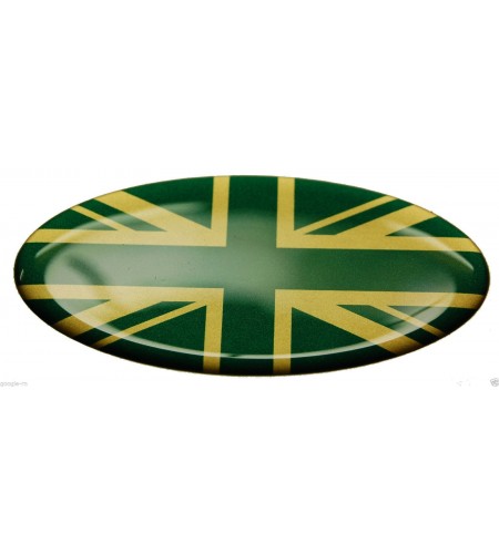 Adesivo Union Jack Royal British flag bandiera inglese Range Rover OVAL Green