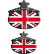 Set. Nr. 2 Aufkleber Union Jack Royal Royal Britische Flagge Range Rover Black