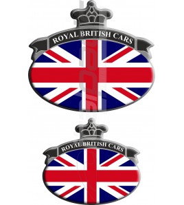 Kit n. 2 Stickers Union Jack bandiera inglese Range Rover Nero/Grigio