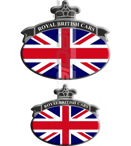 Kit n. 2 Stickers Union Jack bandiera inglese Range Rover Nero/Grigio