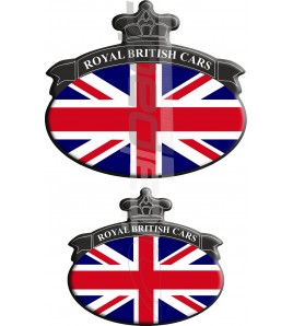 Kit n. 2 Stickers Union Jack bandiera inglese Range Rover Nero/Bleu