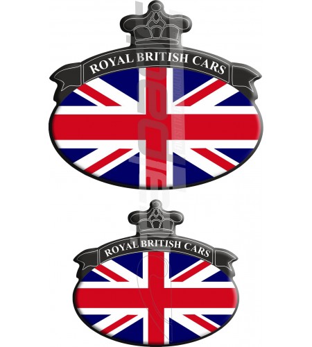 Kit n. 2 Stickers Union Jack bandiera inglese Range Rover Nero/Bleu