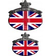 Set. Nr. 2 Aufkleber Union Jack Royal Britische Flagge Range Rover Black/Bleu