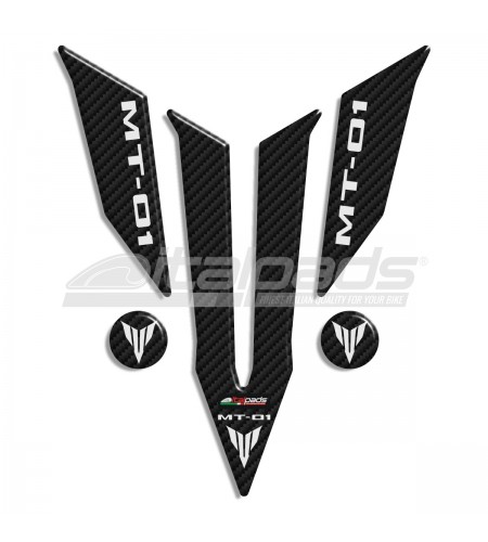 Paraserbatoio resinato Yamaha logo MT-01 carbon look + 2 Gratis