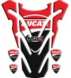 MOTORRAD TANKSCHUTZ  "top wings" für  Ducati Monster carbon/rot + 4 stickers