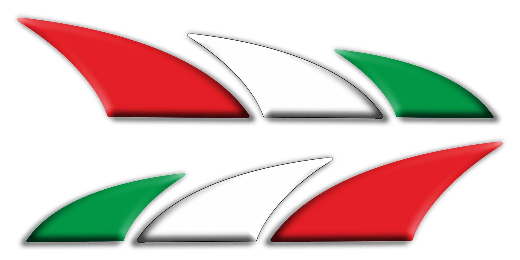 reflective Aufkleber Motorrad Italy Italien Flagge Fahne 